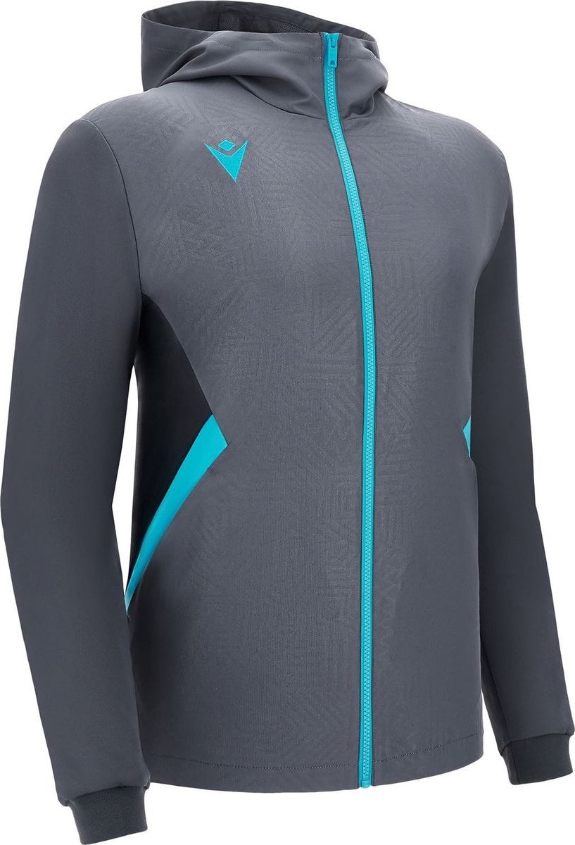 Macron Victory Tiamat Jas Met Kap Heren - Antraciet / Neon Sky | Maat: XL
