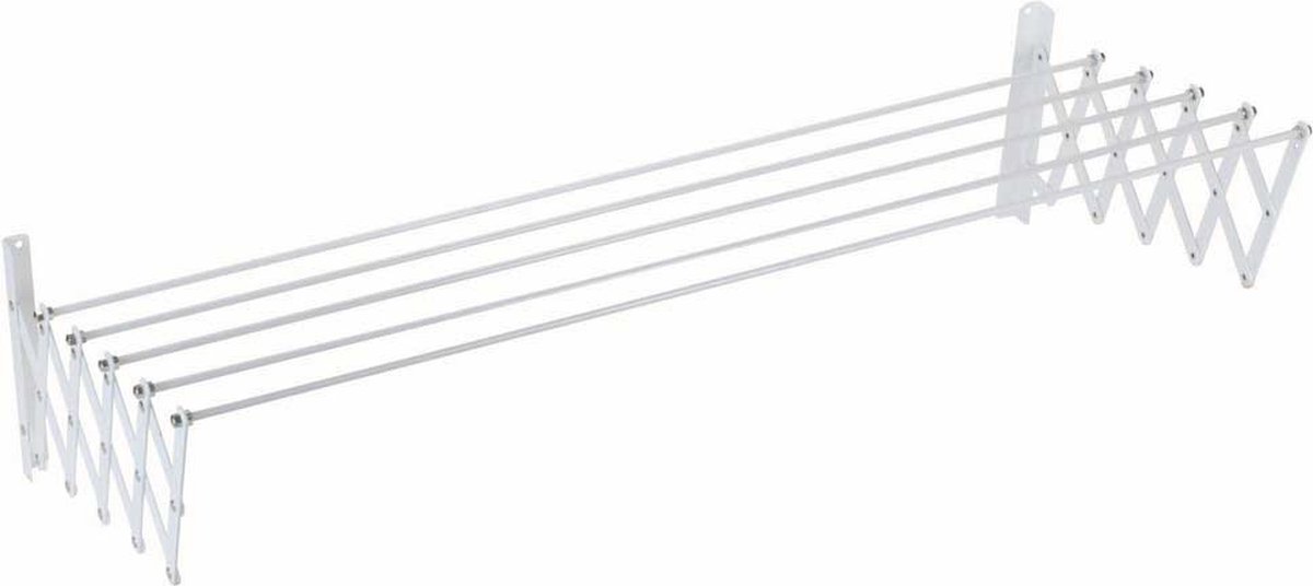 Sauvic 130 Cm Uitschuifbare Waslijn Met Kunststof Coating Zilver