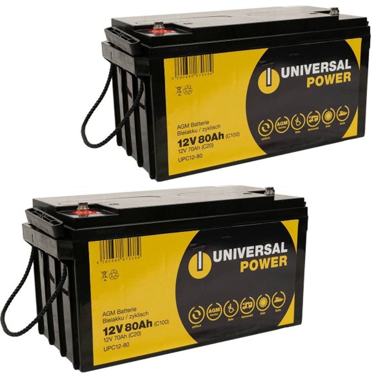 Universal Power Vervangende Accu Voor Hoveround Affinity, HRV 100 Rolstoel 24V 2 X 12V 25Ah