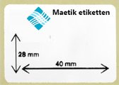 Maetik - Etiketten - 40x28mm - Niet thermisch - afneembaar - 1500/rol