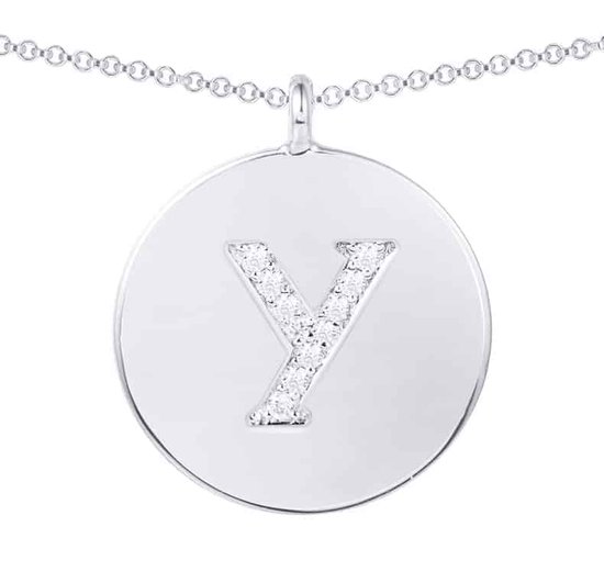 Collier avec Pendentif Argent Femme et Zirconium Lettre Initiale E