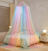 Regenboog Bedhemel voor Meisjes - Fijnmazig Muggennet voor Tweepersoonsbed en Eenpersoonsbed