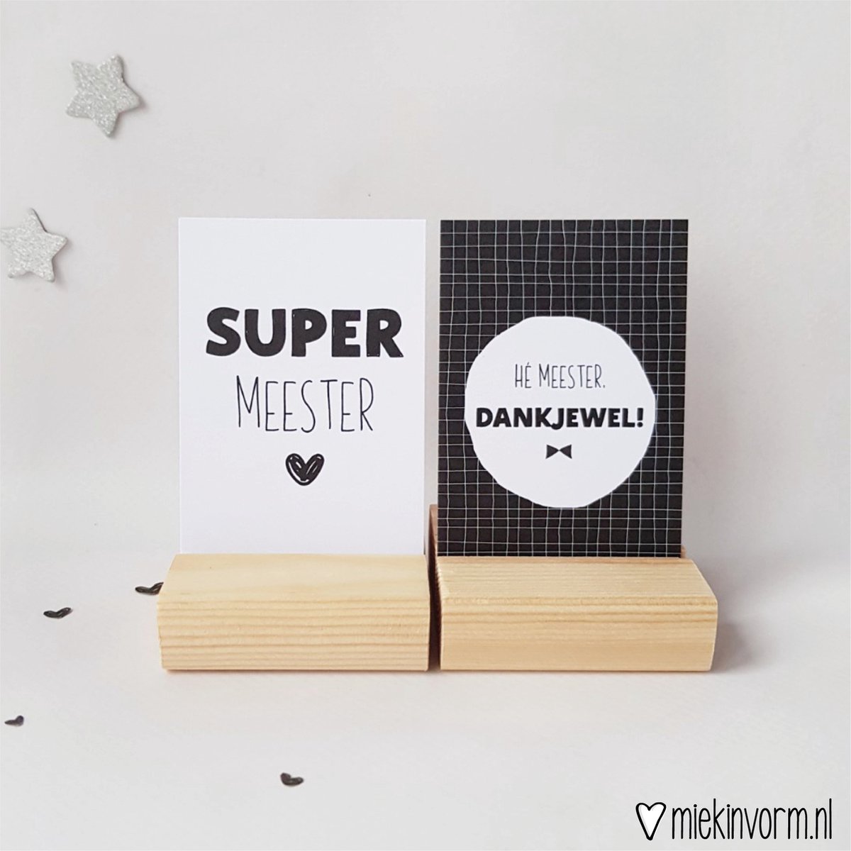 2x cadeaukaartje Meester | Supermeester | Hé Meester dankjewel!| Einde schooljaar