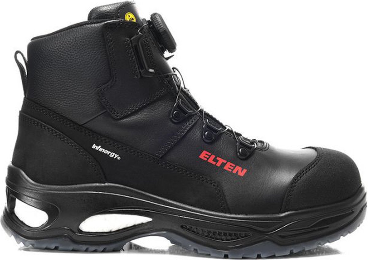 ELTEN Veiligheidsschoenen RENZO XXW Low ESD S3, dames en heren, leer, stalen neus, licht, robuust, zwart, maat: 39
