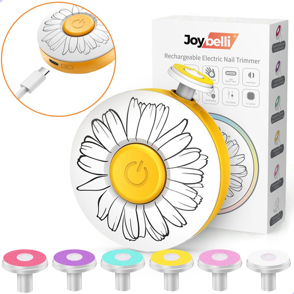 Joybelli Elektrische Nagelvijl Baby USB Oplaadbaar Nagelvijlen Baby Nagelvijl Baby Nagelverzorging Manicureset baby