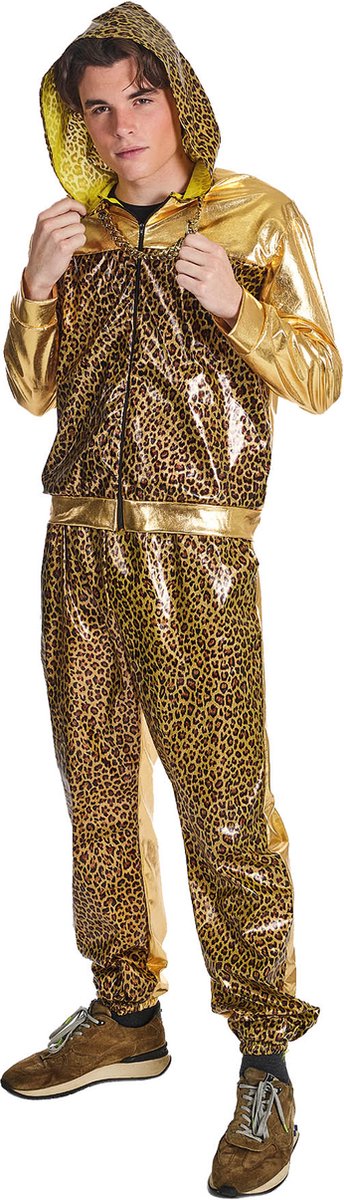 Trainingspak Luipaard Print Goud Man Marcello - Maat 50