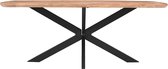 Bol.com SALE! 1x Eettafel / Tafel Mango - 180x90 - 4.5 cm dik (opdik) - Deens ovaal - Verjongd - Naturel - Mango hout - Spinpoot aanbieding