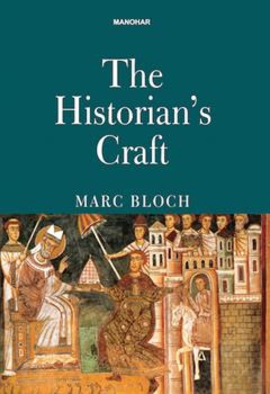 Livre "The Historian's Craft" par Marc Bloch avec une image d'une ancienne fresque de figures.