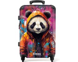 NoBoringSuitcases.com NoBoringSuitcases.com® - Kinderkoffer jongen - Graffiti panda - Kindertrolley jongens - Koffer groot - Rolkoffer lichtgewicht - 20 kg bagage