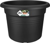 Elho Green Basics Cilinder 55 - Pot De Fleurs pour Extérieur - Ø 54.3 x H 41.2 cm - Noir