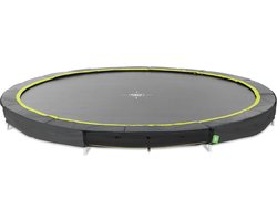 EXIT Silhouette Sports Inground Trampoline 366cm - Rond - Strak Gelijk met het Gras - Sporttrampoline voor Tieners en Volwassenen - Zwart