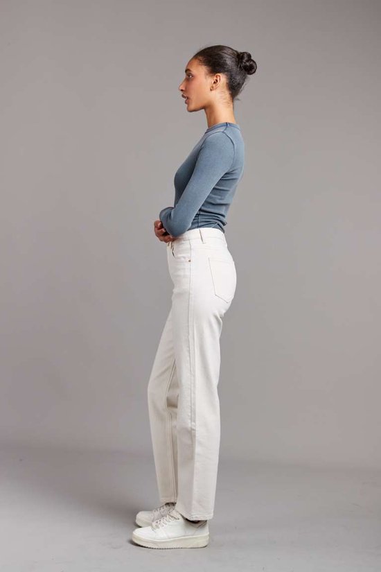 Pantalon Toxik3 taille haute coupe droite crème
