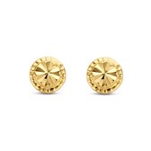 New Bling 9NBG-0388 Gouden Oorknopjes - Dames - Rondje - Facet - 6 mm Doorsnee - 14 Karaat - Goud