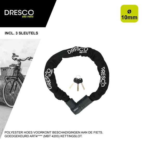 Dresco Kettingslot 90cm - ø10.5mm - ART 4 keur- Zwart van Dresco — afbeelding 3