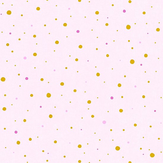 Kinderbehang Profhome 358391-GU vliesbehang glad met kinder patroon glanzend roze goud paars 5,33 m2