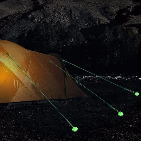 8x Glow in the dark tentharing beschermkapjes - Kamperen - Tent van Pukkr — afbeelding 3