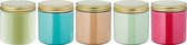 Scrubzout - 300 gram - set van 5 verschillende geuren - Gouden Deksel - Zen Moment, Hamam, Appel-Kaneel, Eucalyptus en Fruity Melon - Hydraterende Lichaamsscrub