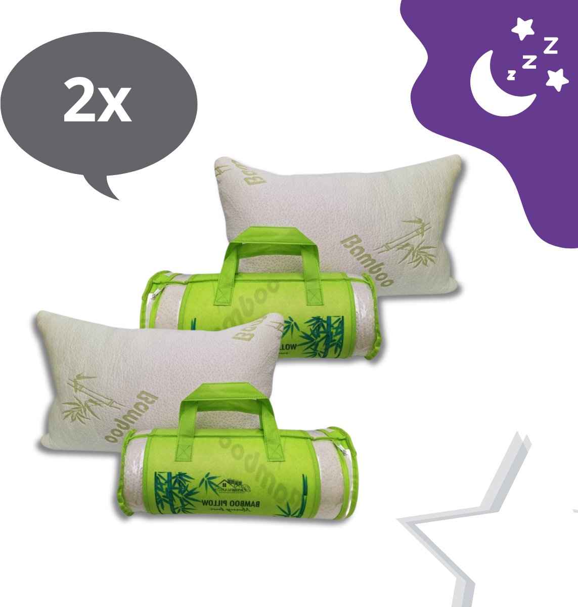 2 PACK - Bamboo Air Pillow - 45 x 65 cm