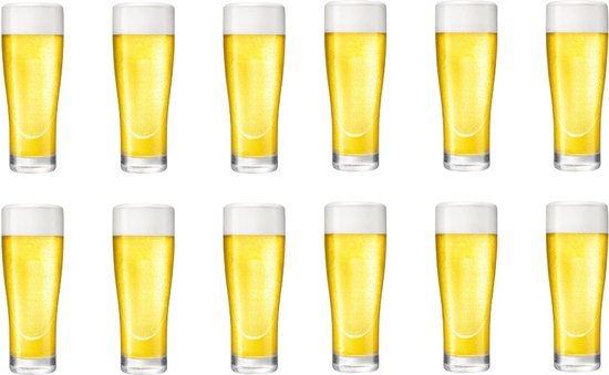 Professionele Bierglazen - (12 stuks) - 250ml - Bierglas - Bier - Glas - 25cl/0.25L - Pils - Glazen set - Hoogwaardige Kwaliteit - Vaasje - Speciaal Bier - Weizen