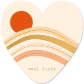 Wenskaart - -Veel liefs - valentijn - juf - meester - liefde - kaart met standaard - hart van goud - artige
