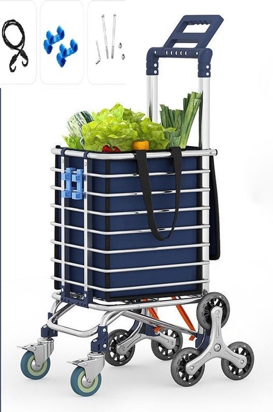2-laags extra grote opvouwbare boodschappenwagen op wielen, 400 lbs winkelwagen voor boodschappen met 2 verwijderbare manden, waterdichte voering, zware opvouwbare boodschappenwagen voor senioren