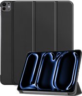 Hoes Geschikt voor iPad Pro 2024 (12.9 inch) Hoes Book Case Hoesje Trifold Cover - Hoesje Geschikt voor iPad Pro 2024 12.9 inch (7e generatie) Hoesje Bookcase - Zwart