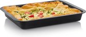 2 x ovenschaal, groot en diep, antiaanbaklaag, met greeprand, ook te gebruiken als lasagnevorm, braadpan of taartplaat