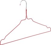 De Kledinghanger Gigant - 25 x Draadhanger / stomerijhanger metaal rood gecoat (Ø 2,4 mm) met rokinkepingen, 41 cm