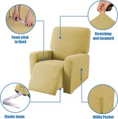 Housse de fauteuil jacquard, Housses de fauteuil, housse extensible pour fauteuil relax complet, Housse élastique pour fauteuil TV (Vert olive)