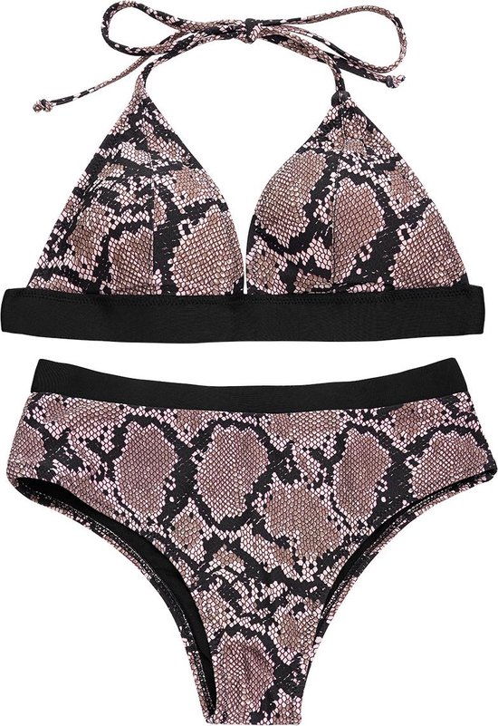 Bikini slangenprint Bruin maat 46