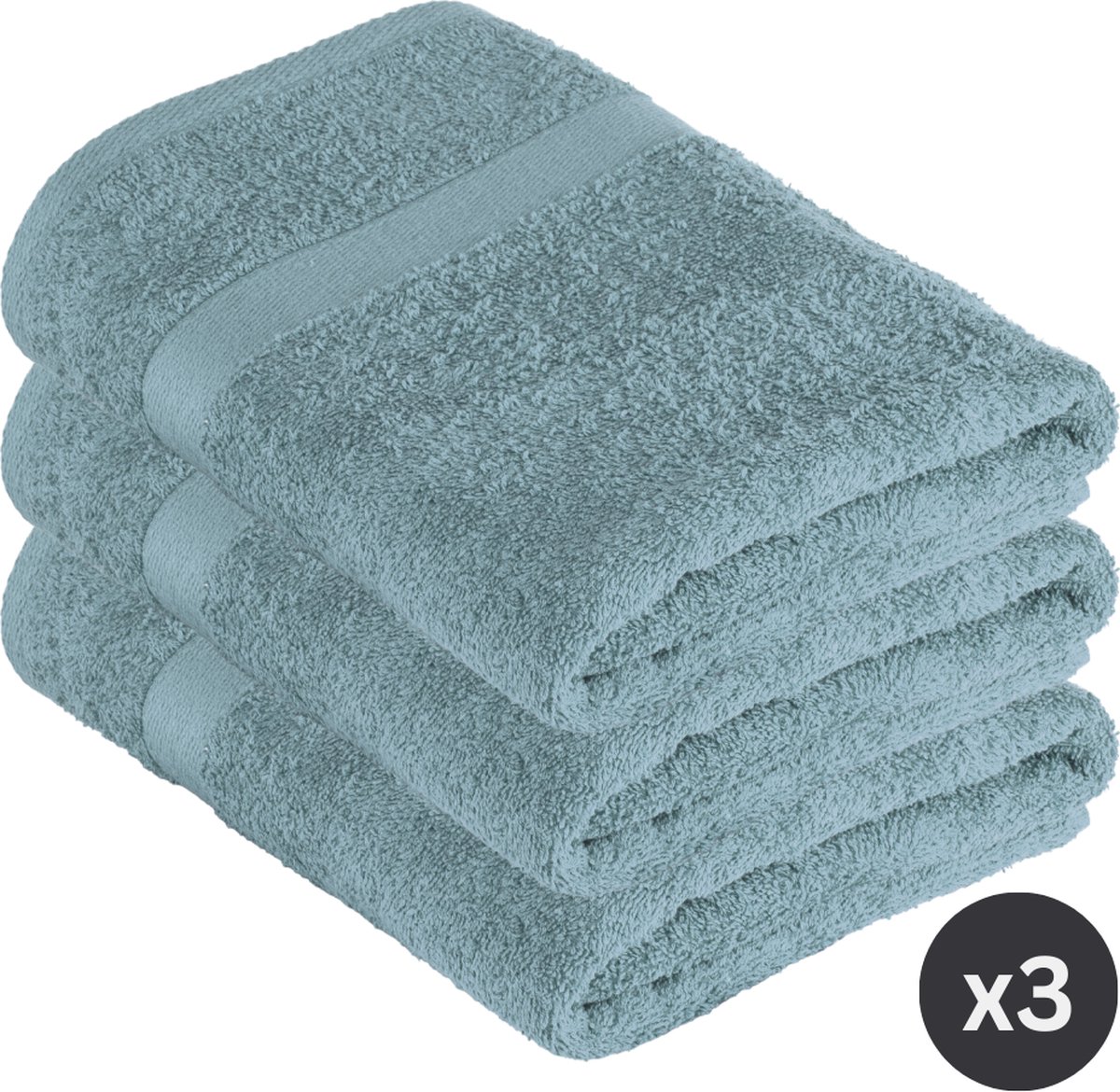 TISECO HOME STUDIO - Badlaken RIVA - SET/3 - 100% katoen - 450 g/m² - 100% katoen - superzacht en zeer absorberend - 70x140 cm - Blauw