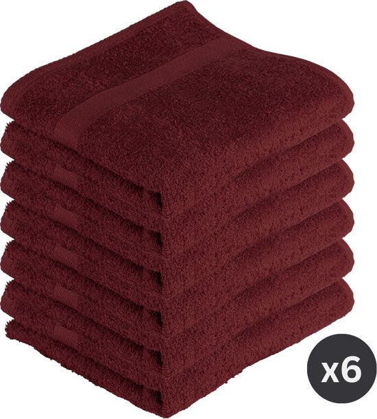 TISECO HOME STUDIO - Handdoek RIVA - SET/6 - 100% katoen - 450 g/m² - 100% katoen - superzacht en zeer absorberend - 50x100 cm - Granaatappel