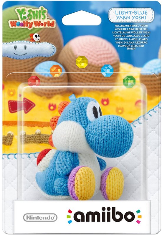 Amiibo Yoshi de Laine bleue Yoshi's Woolly World Collection