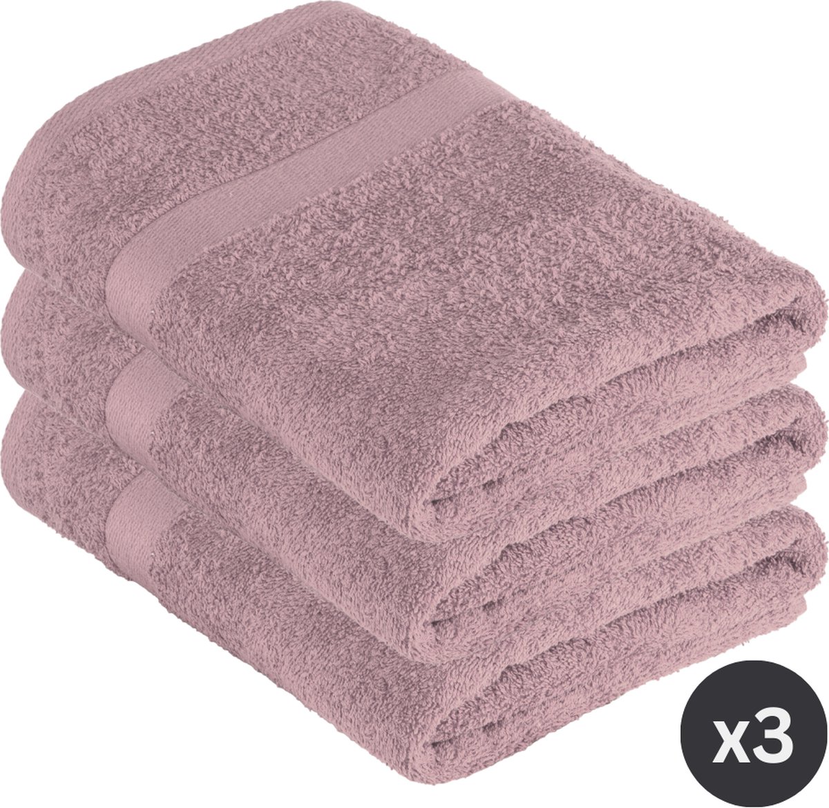 TISECO HOME STUDIO - Badlaken RIVA - SET/3 - 100% katoen - 450 g/m² - 100% katoen - superzacht en zeer absorberend - 70x140 cm - Mauve