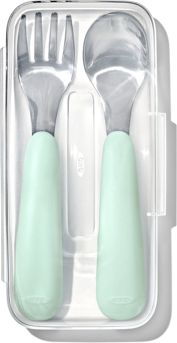 Goedkoopste OXO tot Vork & Lepel Reisset - Baby bestek - Kinder bestek - Baby servies - Opal