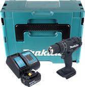 Makita DHP 482 SM1JB Accu klopboormachine 18 V 62 Nm Zwart + 1x oplaadbare accu 4.0 Ah + lader + Makpac