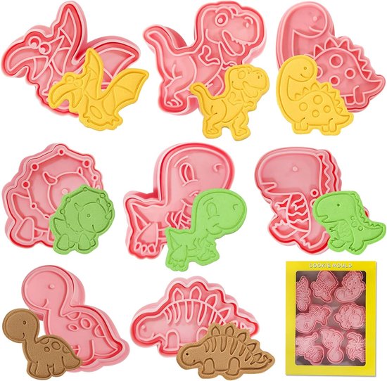 Houten Vulvormen Mini's set Dino's - Kiddi