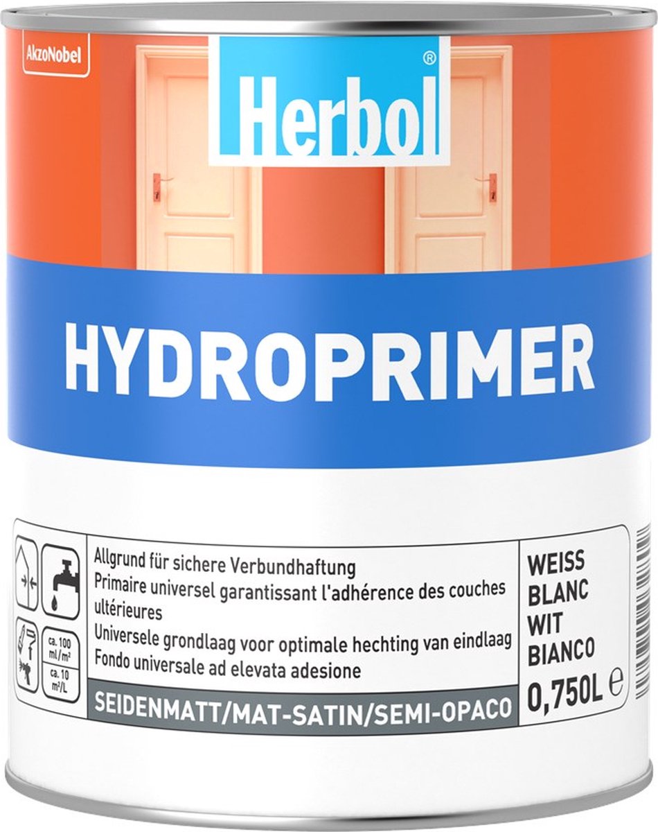 Herbol - Zijdemat - Lak - Universele grondlaag - Wit - 0.75 liter
