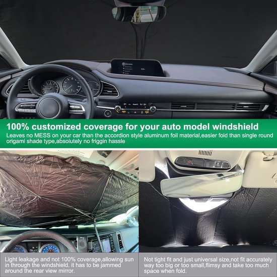 Zonneschermen Voor Voorruit voor VW Crafter 2017 , Opvouwbare Autovoorruit Zonnescherm Voorruit Zonnescherm Zonneklep UV-Beschermhoes Auto Accessoires,A/BLACK