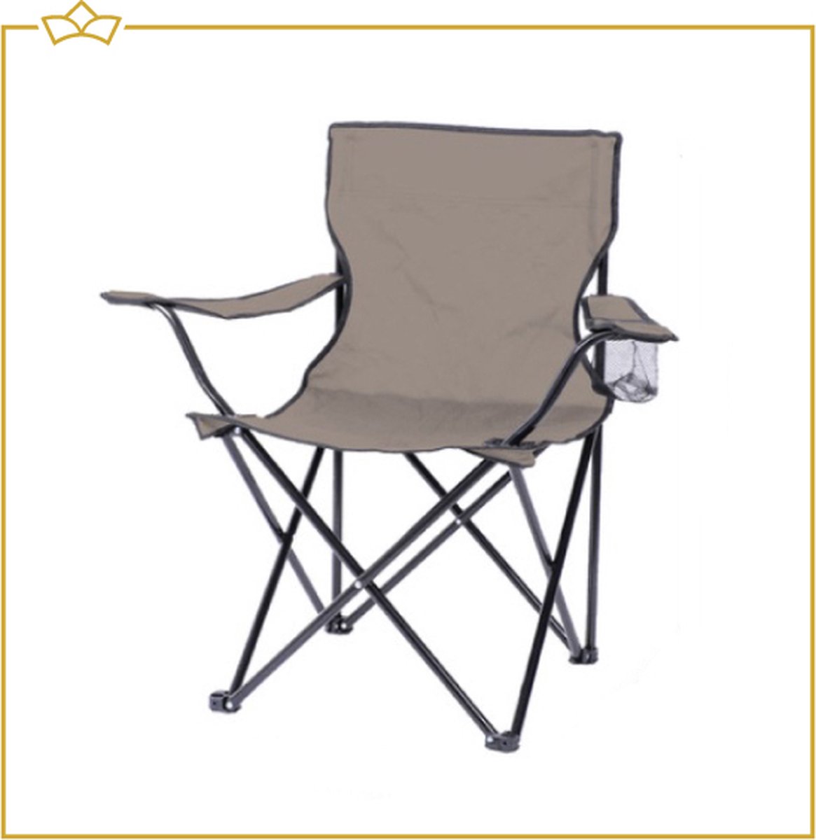 ATTREZZO® Campingstoel - Opvouwbaar - Vouwstoel - Taupe - Ideaal voor op de camping!