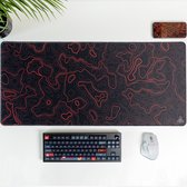 HIVEM1ND Topo Red - Gaming Muismat - Mousepad - Bureau Onderlegger - 90x40 CM
