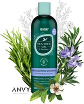 Hask Shampoo Tea Tree Oil & Rosemary Invigorating Shampoo - Tea tree olie & rozemarijn - Hydratatieboost - Kalmeert de hoofdhuid