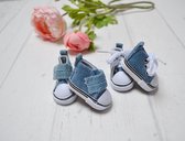 Poppenschoentjes - Sneakers Jeans/blauw - klittenband - babyborn