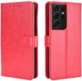 Fonu Booktype hoesje Samsung S21 Ultra Rood