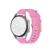 Voor Galaxy Watch 3 41 mm geweven nylon getextureerde band, maat: gratis maat 20 mm (roze)