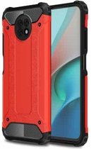 Voor Xiaomi Redmi Note9 5G Magic Armor TPU + pc combinatiebehuizing (rood)