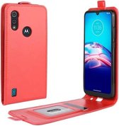 Voor Motorola Moto E6s 2020 R64 Textuur Enkele Verticale Flip lederen beschermhoes met kaartsleuven en fotolijst (rood)
