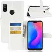 Litchi Texture Horizontale Flip Leren Case voor Xiaomi Redmi 6 Pro / Mi A2 Lite, met Portemonnee & Houder & Kaartsleuven (Wit)