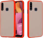 Voor Samsung Galaxy A20s Skin Hand Feeling Series Shockproof Frosted PC + TPU beschermhoes (rood)