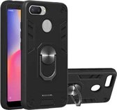 Voor Geschikt voor Xiaomi Redmi 6 (geperforeerd) 2 in 1 Armor Series PC + TPU beschermhoes met ringhouder (zwart)